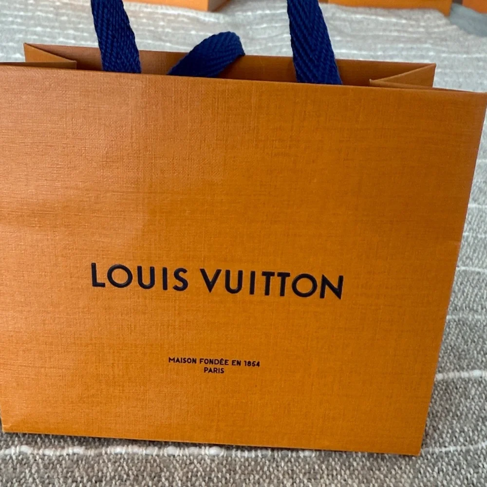 Louis Vuitton small Bag with Navy Handles with card